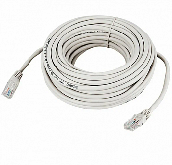 Шнур коммутационный, патч-корд U/UTP RJ45-RJ45, CAT 5e, PVC серый, 10м REXANT