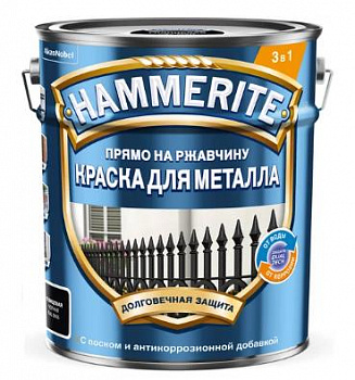 HAMMERITE краска для металла, прямо на ржавчину, черная RAL 9005 (5л)