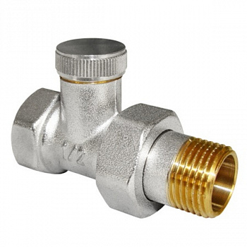 Запорный клапан для радиатора прямой 1/2 AQUALINK (уп.10/100шт.)  /2599/