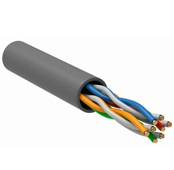 Кабель витая пара U/UTP кат.5 4х2х24AWG solid CCA PVC сер. (м) 