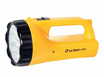 Ultraflash LED3816SM   (фонарь аккум. 220В, желт., 9LED, 2 режима,  SLA, пласт., коробка)
