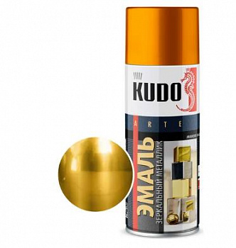 КРАСКА АЭРОЗОЛЬ  МЕТАЛЛИК ЗОЛОТО ЗЕРКАЛЬНЫЙ 520 МЛ (1/12) "KUDO" KU-1034