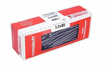 Гвозди строительные, чёрные 3,0х80 кор. с ок. - 600 г. SteelRex