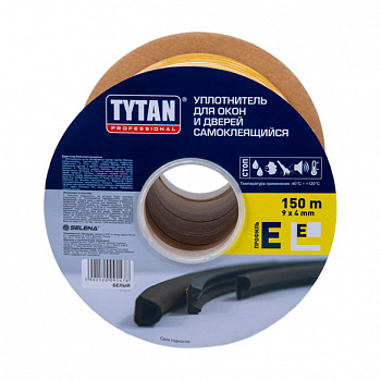 УПЛОТНИТЕЛЬ E 9 Х 4 ММ БЕЛЫЙ БУХТА 150 М (1/2) "TYTAN PROFESSIONAL"