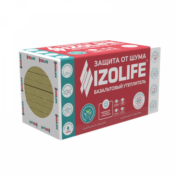 Утеплитель минеральная вата "IZOLIFE" 35 плотность, толщ 50 мм (5.76м2/уп)
