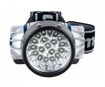Camelion фонарь налобный LED5323-19Mx (3хR03 в компл.) 19св/д 2.2W (48lm),сереб+черн/пласт,4 реж,BL