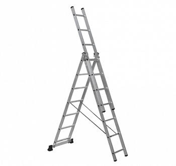 Алюминиевая трехсекционная лестница 3*7 (1.97м/3.08м/4.2м) SC 3007