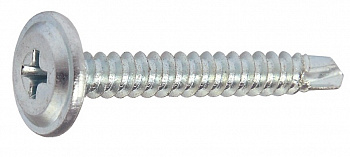 Саморез полусфера с прессшайбой, сверло, цинк 4,2х51 ведро 1 л - 1 кг  SteelRex