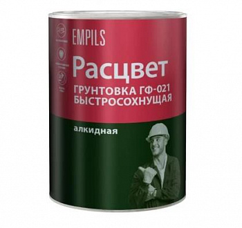Грунт ГФ-021 по металлу и дереву алкидный быстросохнущий Расцвет серый 1 кг.,