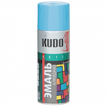 Эмаль аэрозоль, KUDO, универс, алкид, глянцевая, голуб, 520 мл, KU-1010