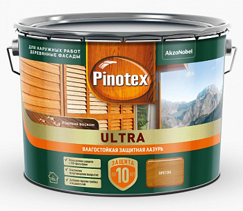 PINOTEX ULTRA лазурь защитная влагостойкая для древесины до 10 лет, орегон (9л) new