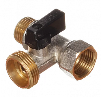 Кран для бытовых приборов, 1/2"х3/4"х1/2", г-ш-ш, трехход, Frap