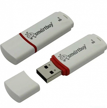 Флэш-диск (флэшка) USB  8Gb SmartBuy Crown(SB8GBCRW-W)