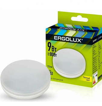 Ergolux LED-GX53-9W-GX53-3K (Эл.лампа светодиодная 9Вт GX53 3000К 180-240В)