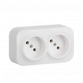 LEGRAND Quteo Розетка 2м б/з белый