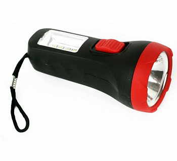 Ultraflash фонарь ручной LED16014 (1xR6 не в/к) 1+4св/д (75lm), черный+красн/пластик, 2 реж. до 50м