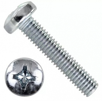 Винт DIN 7985 полусфера, шлиц Ph, цинк М6х 80 уп. - 4 шт.SteelRex